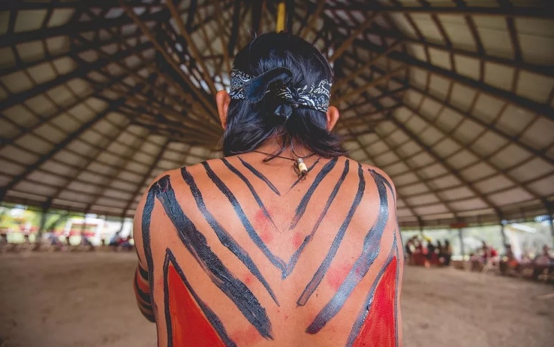Indígena do povo Yawanawá na Aldeia Sagrada — Foto: Alexandre Noronha/Governo do Acre