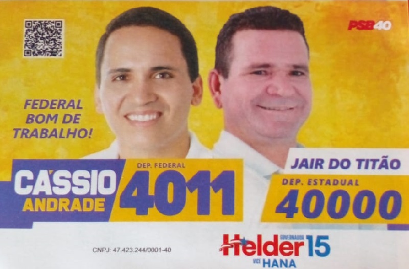 Material usado na campanha para divulgar a candidatura.