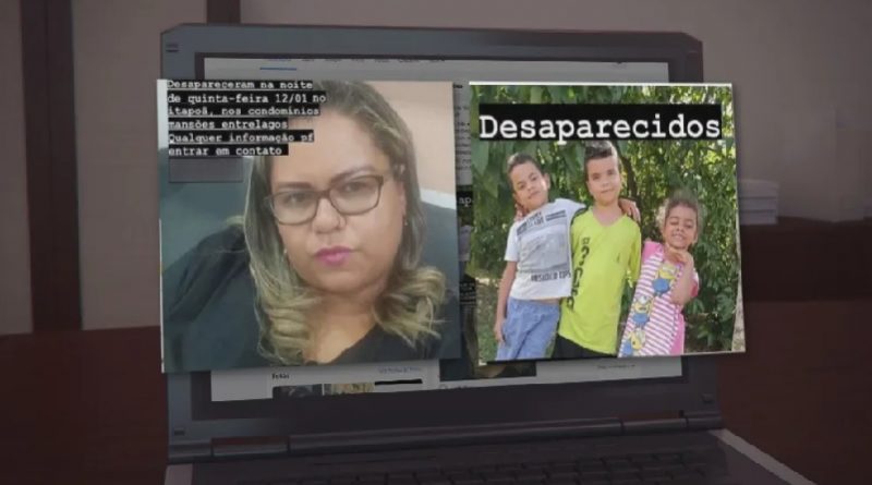 Elizamar Silva e os filhos desapareceram na noite de quinta-feira (12), no Distrito Federal — Foto: TV Globo/Reprodução