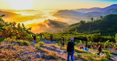 morning sunlight  Mekong River  "Phu Huay Isan" Sangkhom District, Nong Khai province, Thailand