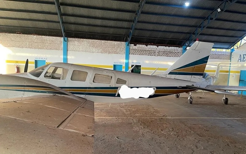 Avião alvo da operação Rota Caipira — Foto: Polícia Federal/Divulgação