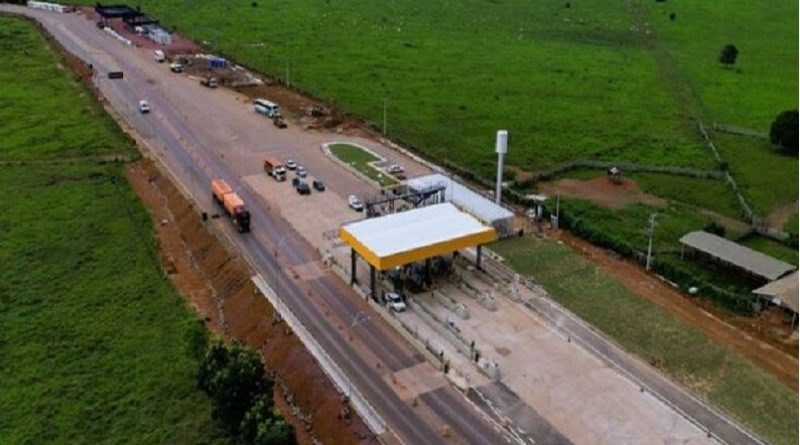 DESDE 2023: Praça de Trairão, no km 636 da BR-163, cobra tarifas somente de carretas. Demais veículos são isentos das tarifas. Foto: Divulgação/Via Brasil BR-163