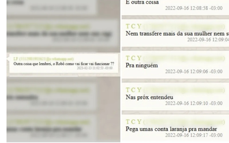  Conversa entre Luís Felipe e Bruno Lopez e Thiago Chambó e Bruno Lopez, em Goiás — Foto: Reprodução/Ministério Público 