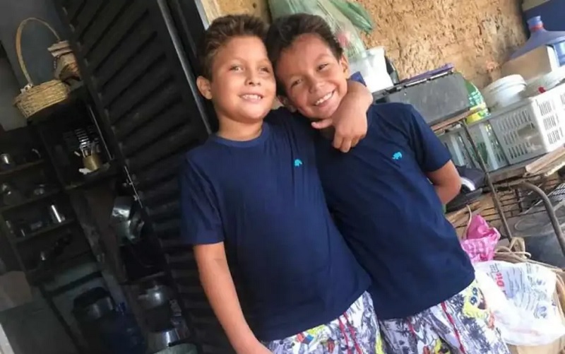 Brayan e Pyetro, gêmeos de 9 anos — Foto: Reprodução
