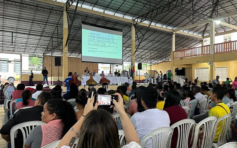 Audiência pública do Projeto Novas Minas em Oriximiná — Foto: Karina Andrade