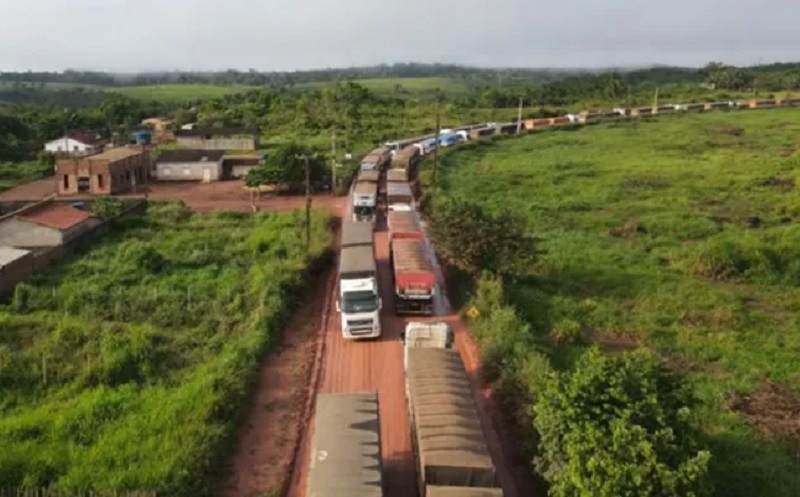 No distrito de Miritituba, há um grande congestionamento de cerca de 10km |Foto: Divulgação/ PRF