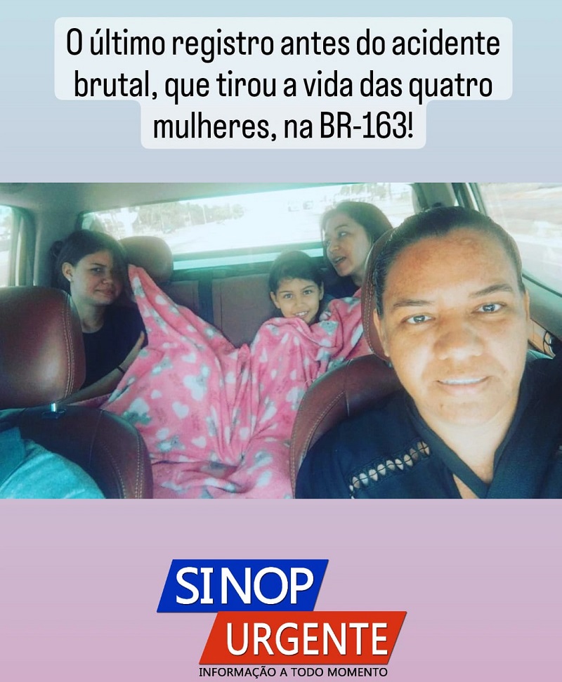 Uma fotografia compartilhada pela família mostra o último registro dentro do veículo.