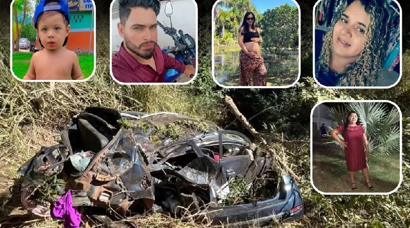 Ana Flávia Santos Lima, Lucas Santos Lima, Isabel Santos Lima Oliveira, Ana Maria do Carmo Soares Santos, Heitor Lima morreram em acidente na BR-153, em Goiás — Foto: Reprodução/Redes Sociais