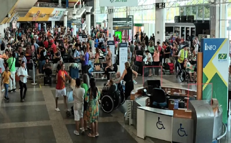 Aeroporto de Belém teve filas após apagão — Foto: Antenor Filho/TV Liberal 