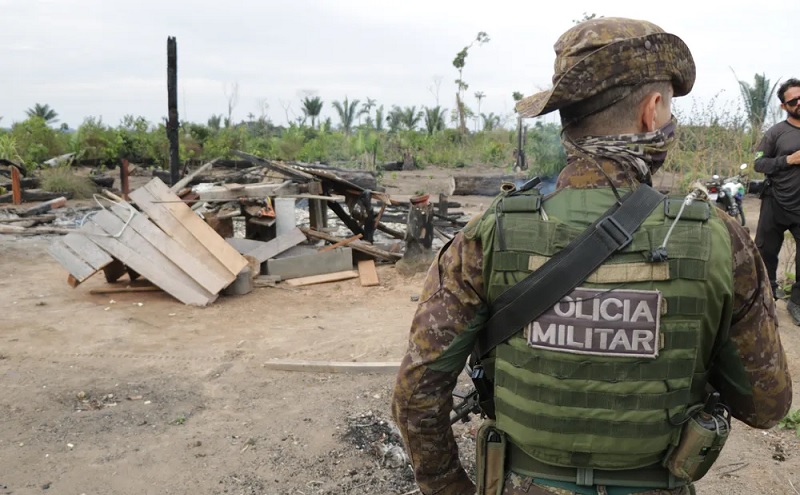 onstruções ilegais foram destruídas durante Operação Mapinguari — Foto: Silas Paixão/Ministério Público de Rondônia 