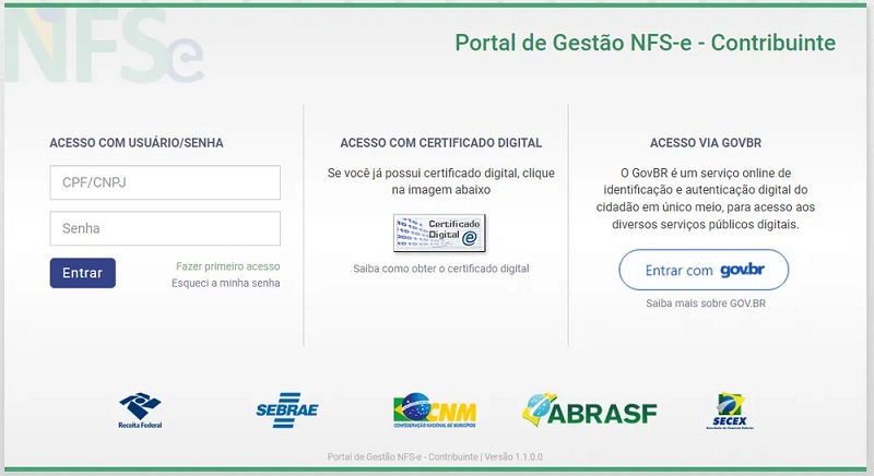 NFS-e nacional pode ser emitida pelo site do governo — Foto: Reprodução 