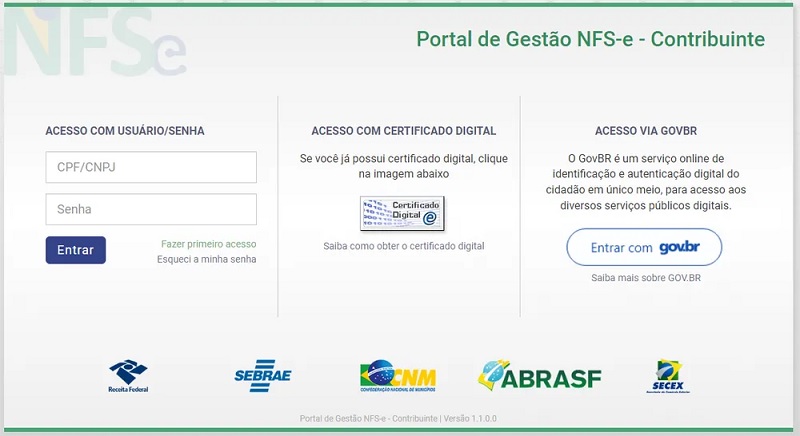 NFS-e nacional pode ser emitida pelo site do governo — Foto: Reprodução 