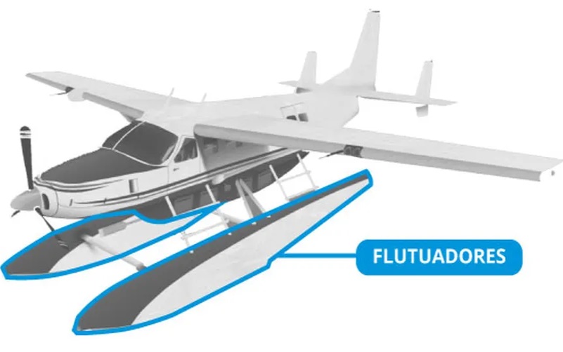 O Cessna com flutuadores — Foto: Arte O GLOBO
