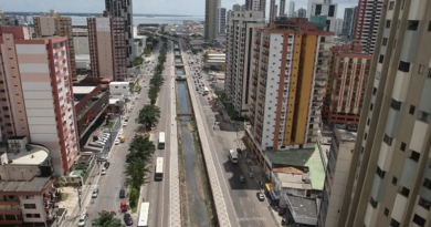Vista aérea de avenida em Belém. — Foto: Igor Mota / Amazônia Hoje