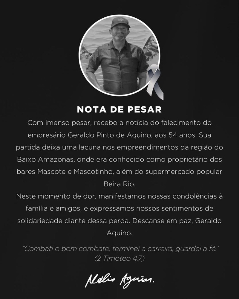 nota de pesar Aquino