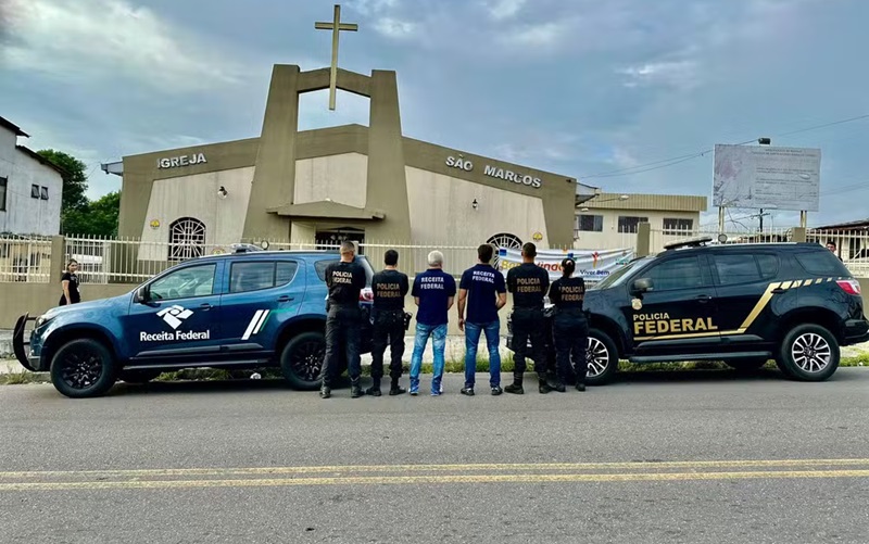 PF faz busca e apreensão em igreja no Amazonas. — Foto: Reprodução / PF-PA 