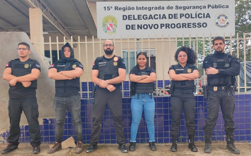 Policiais que participaram da operação para cumprir ordem judicial em Novo Progresso. (Foto>Divulgação Policia)