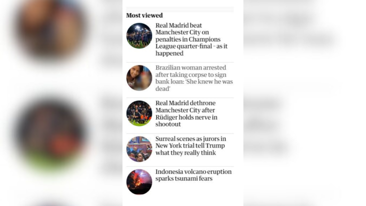 Caso de mulher que levou morto a banco no Rio de Janeiro é uma das notícias mais lidas do jornal The Guardian  Crédito: Reprodução/The Guardian