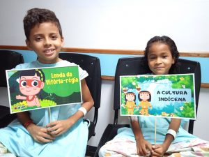 No dia dos Povos Indigenas HRSP realizou atividades ludicas com crianças na unidade. (Foto: Ascom HRSP )