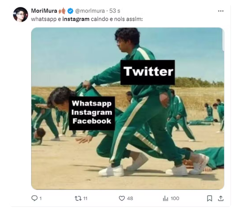 WhatsApp e Instagram apresentam instabilidade nesta quarta-feira (03) — Foto: Reprodução/Twitter