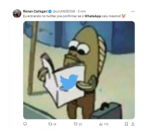 WhatsApp e Instagram apresentam instabilidade nesta quarta-feira (03) — Foto: Reprodução/Twitter