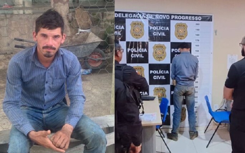 Acusado foi preso na área rural no município de Novo Progresso,  distante 1400 km do local do crime (Foto:Reprodução)