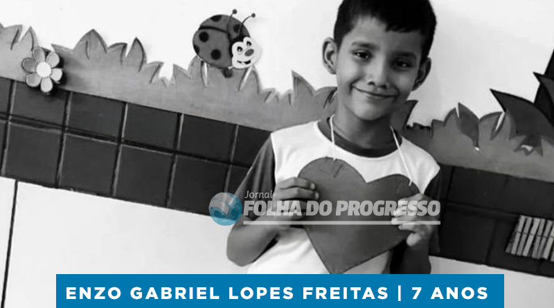 Enzo Gabriel Lopes Freitas de 7 anos foi enforcado pelo padrasto. (Foto:Reprodução)