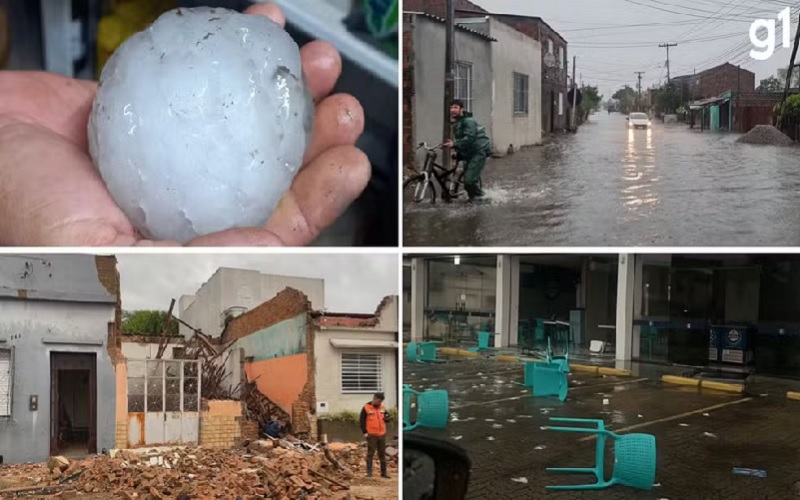 Temporais causaram estragos no RS — Foto: Divulgação