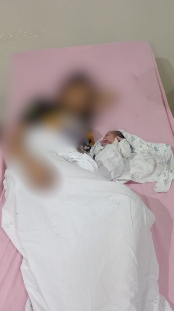 A mãe e a bebê foram levadas para o hospital materno-infantil, onde foram atendidas e estão bem e em segurança (Foto: Divulgação)