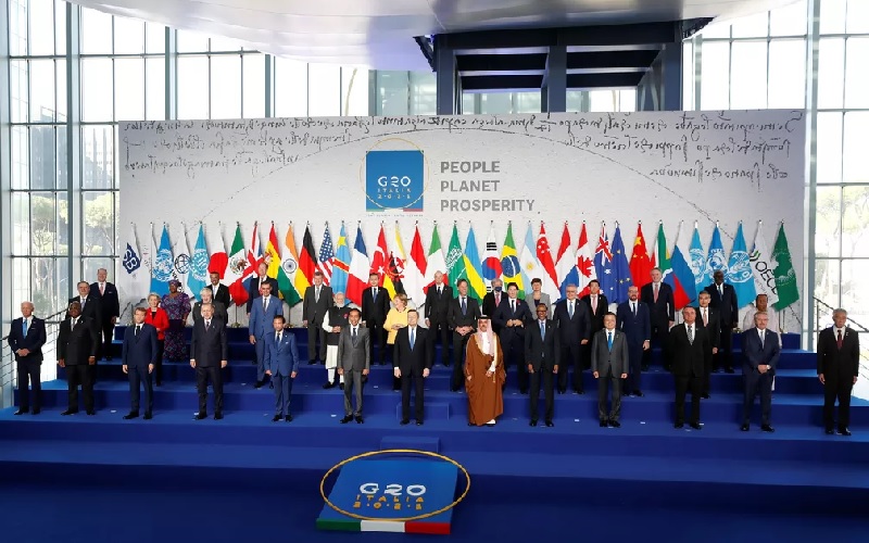 Líderes de países do G20 em foto de 30 de outubro de 2021 — Foto: Yara Nardi/Reuters