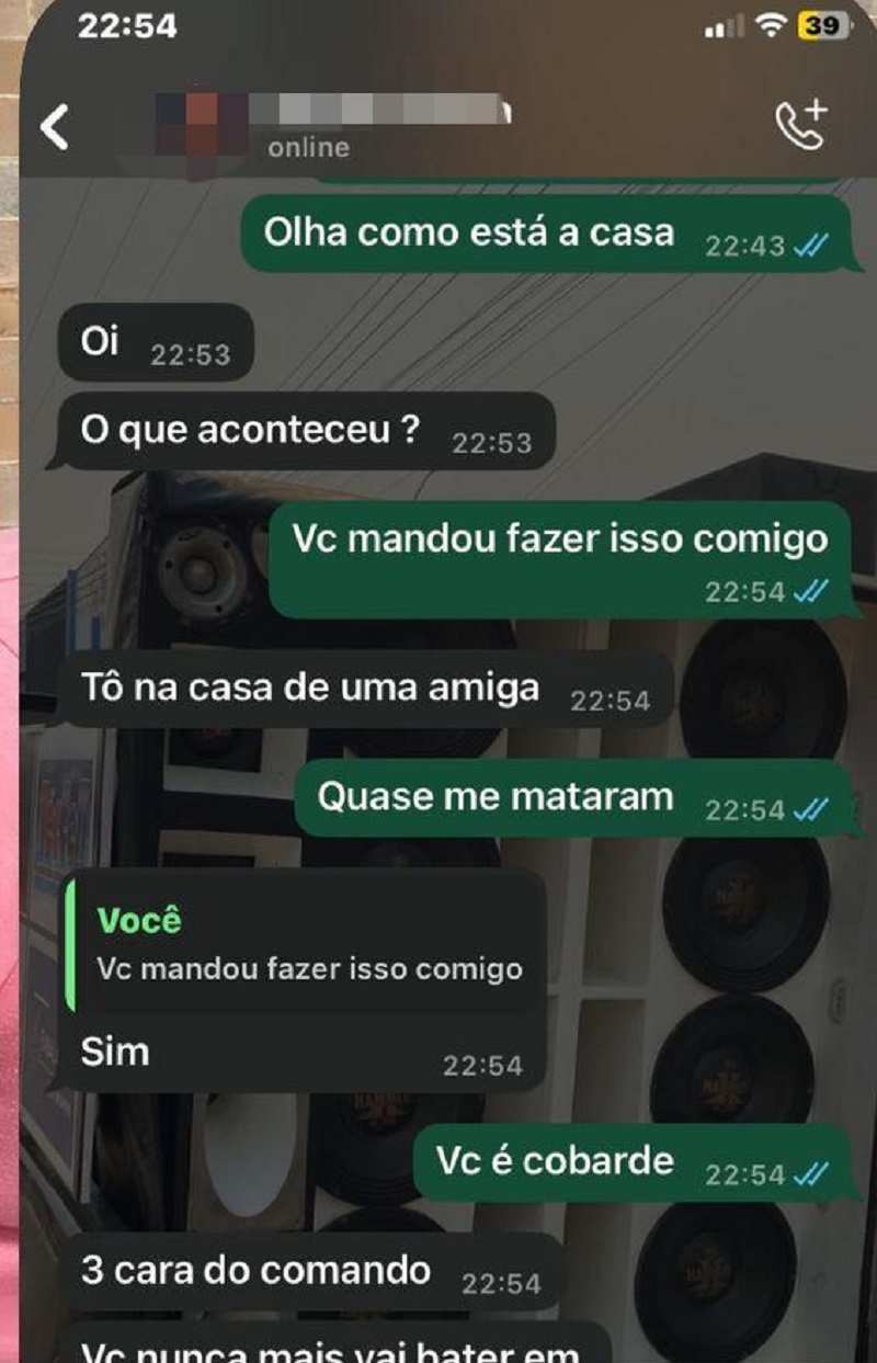 Ex-mulher confirma em conversa no WhatsApp que mandou fazer com a vitima (foto:Reprodução)