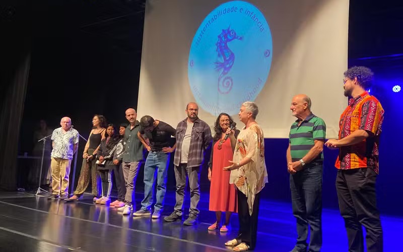 Cerimônia de premiação do Festival Internacional de Cinema Ambiental — Foto: Divulgação