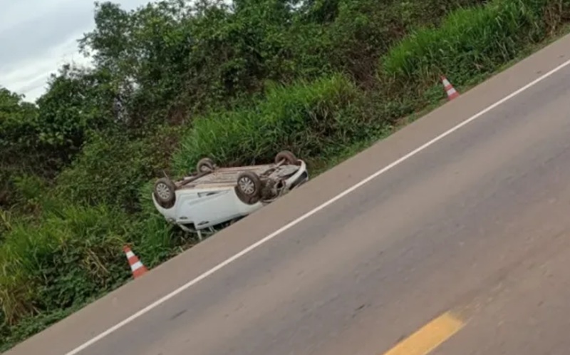 Veiculo da motorista foi encontrado capotado na BR 163 (FOTO JORNAL FOLHA DO PROGRESSO ARQUIVO)