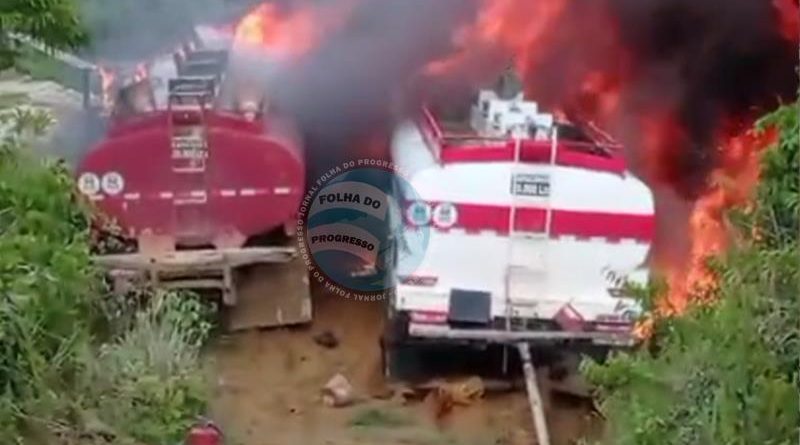queimando caminhões