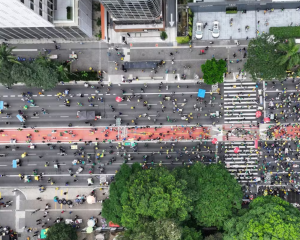 Foto usada na contagem de pessoas no ato na Paulista pró-anistia — Foto: Reprodução/Monitor do Debate Político no Meio Digital & More in Common