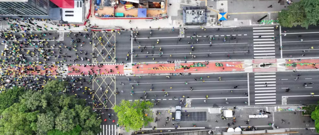Foto usada na contagem de pessoas no ato na Paulista pró-anistia — Foto: Reprodução/Monitor do Debate Político no Meio Digital & More in Common