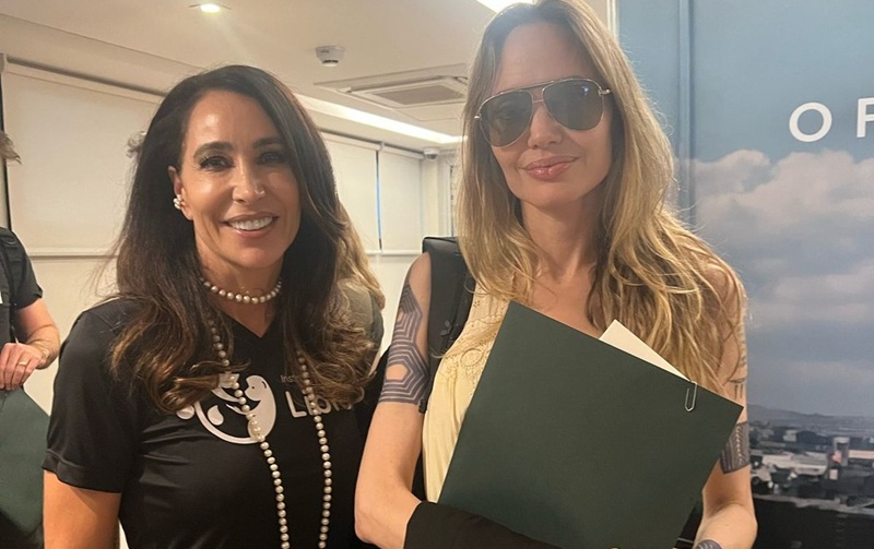 Angelina Jolie e Raquel Machado — Foto: Divulgação