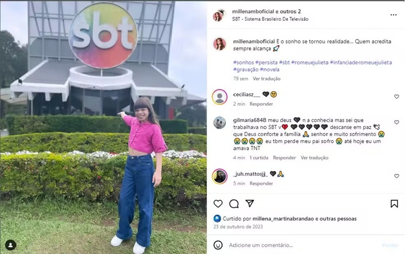 A atriz mirim Millena Brandão — Foto: Reprodução/Redes sociais
