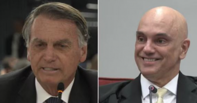 Jair Bolsonaro e Alexandre de Moraes em depoimento no STF — Foto_ Reprodução