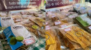 Frutas desidratadas pela comunidade. O limão vira ingrediente para drinks e chás, e a banana, chips. Capim-santo cultivado na Jericoá 2 também é comercializado. — Foto: Juliana Bessa / g1