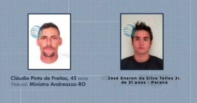 Rondoniense Cláudio Pinto de Freitas, de 45 anos, morador de Ministro Andreazza e José Eneron da Silva Telles Jr, de 31 anos, natural do Paraná - Divulgação/G1