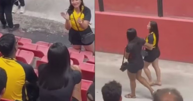 Mulher flagra companheiro com amante durante jogo de futebol e vai embora com ela após discussão — Foto_ Reprodução_Instagram