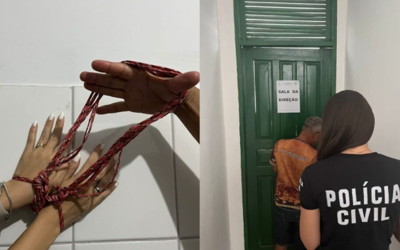 Corda encontrada na sala da direção, seria usada como item de “dominação” da vítima, segundo a polícia