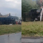 Ônibus com torcedores do Flamengo tomba a caminho de Buenos Aires
