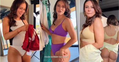 Paolla Oliveira prova lingeries para o Réveillon: ‘Vou usar todas’