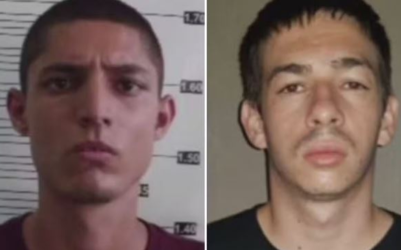 Marcos Vinicius (Rodinha) e Fernando Henrique, suspeitos de comandar o tráfico em Goiás — Foto: Reprodução/TV Anhanguera